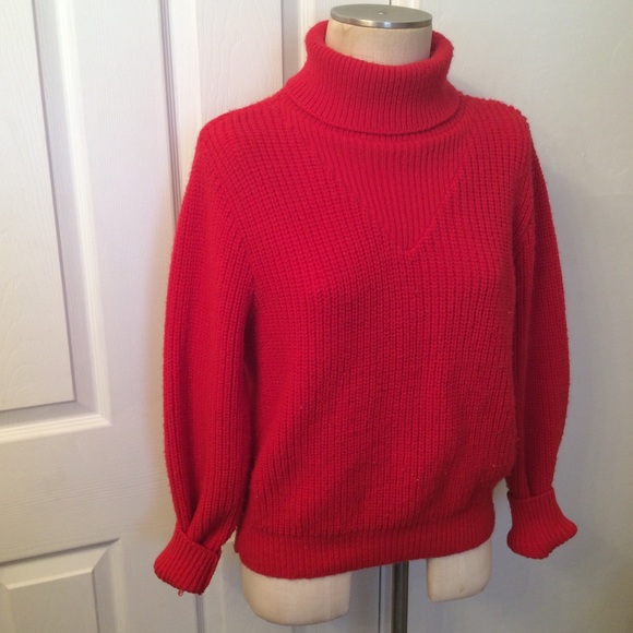 Vintage Sweaters - VINTAGE red turtleneck.